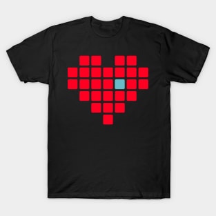 Red heart squares T-Shirt